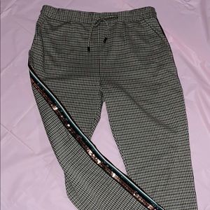 Fun checked Anthropologie pants with sequin trim